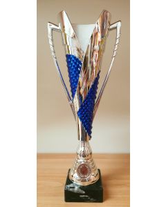Pokal MP23780 silber-blau Höhe 33,5cm-35,5cm-37,5cm in 3 Höhen erhältlich