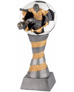 FG199-204 Fußball Standtrophäe in 6 Höhen 21,5cm-23,5cm-26cm-29cm-32cm-36cm